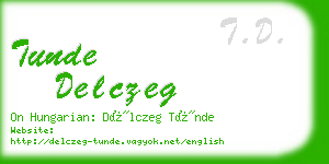 tunde delczeg business card